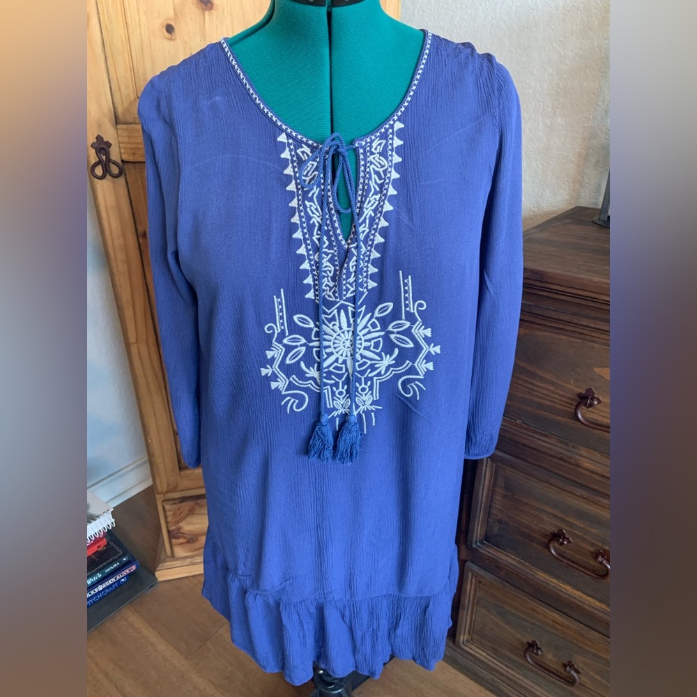 Blue embroidered tunic/dress